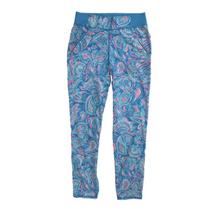 Lilly Pulitzer UPF 50+ Luxletic Run Around Pant Size XS Zanzibar Blue Fish Kiss